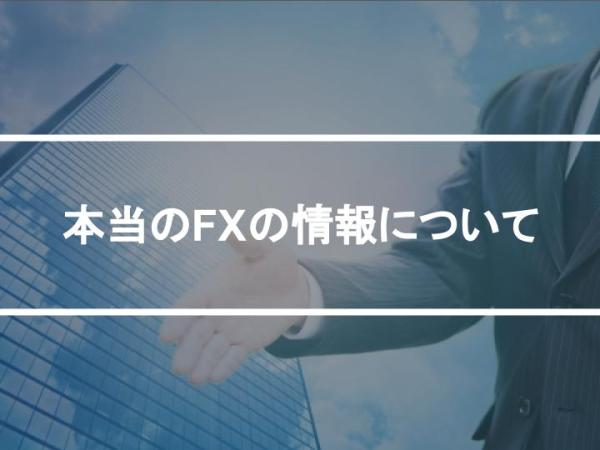 本当のFXの情報について